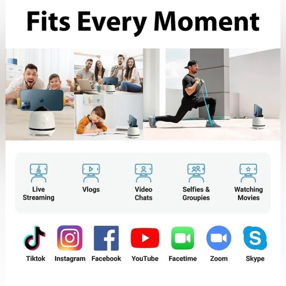 Gimbal Camera 360 Degree Smart Shooting Phone Holder - Picture 4 of 7